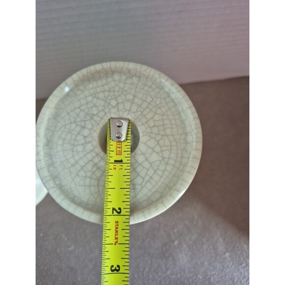 Modern Crazed Glazed Set Of 2 Candle Holders Cream Colored - Picture 12 of 13
